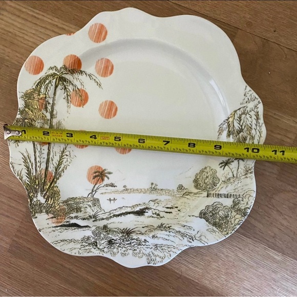 anthropologie plate set deer gazelle dessert dinner Lot Scalloped Edge Vintage - Picture 5 of 5